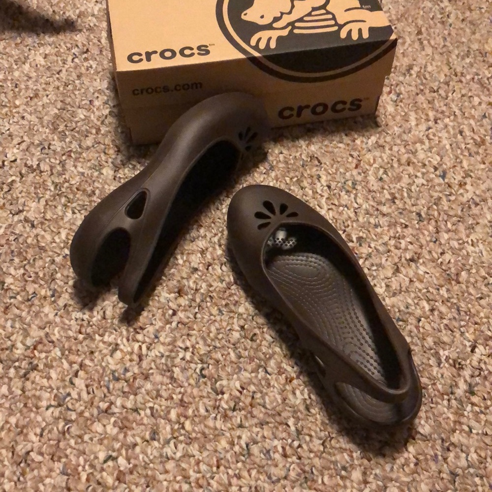 Brown Crocs Slingback Flats